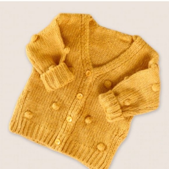 Other - Infant Pom-Pom Cardigan Mustard
